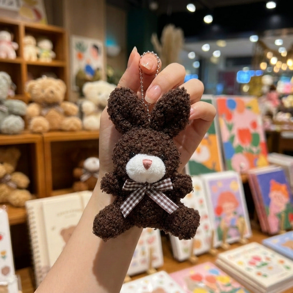 Petite Bunny Bag Charm - Brown