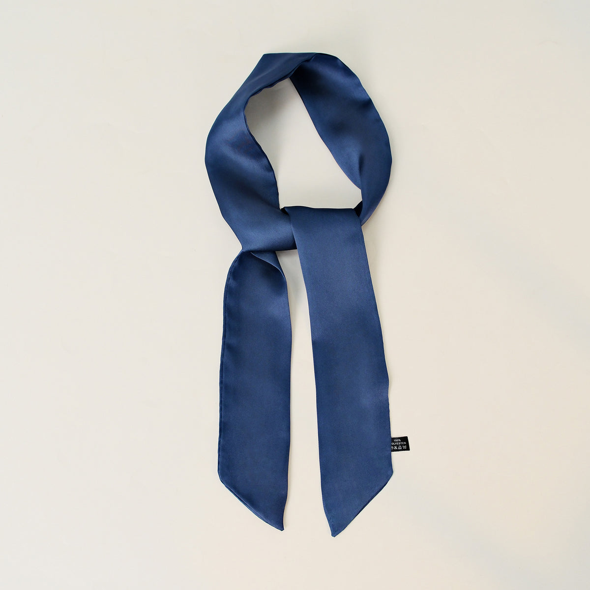 Everyday Satin Ribbon Scarf - Navy blue