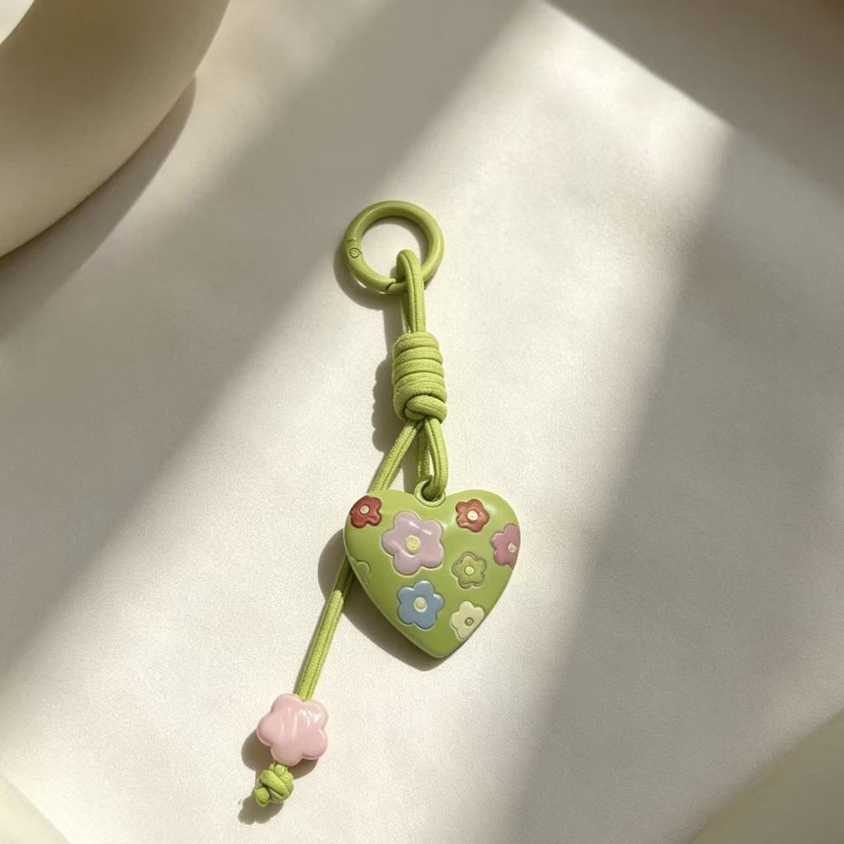 Braided Sweetheart Bag Charm - Green
