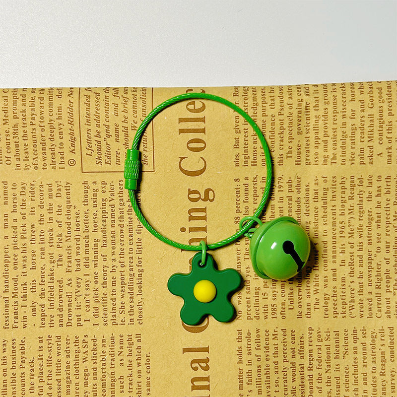 Little Flower Bell Bag Charm - Green
