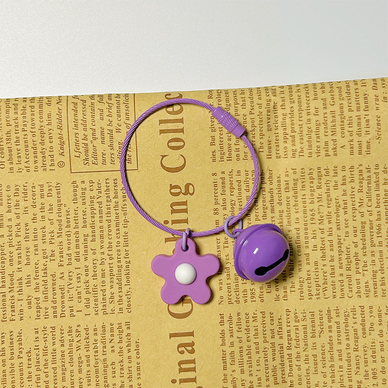 Little Flower Bell Bag Charm - Purple