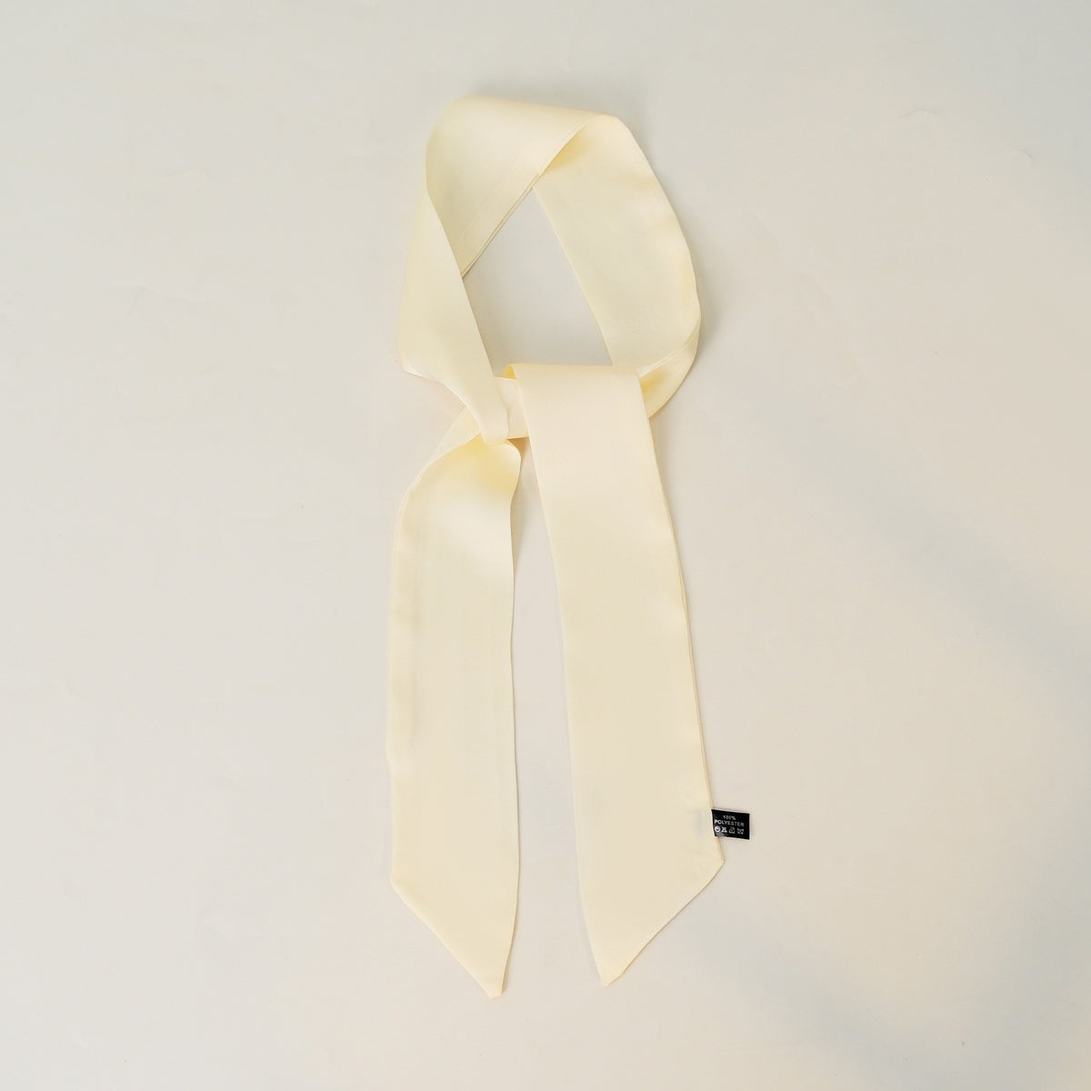 Everyday Satin Ribbon Scarf - Cream yellow
