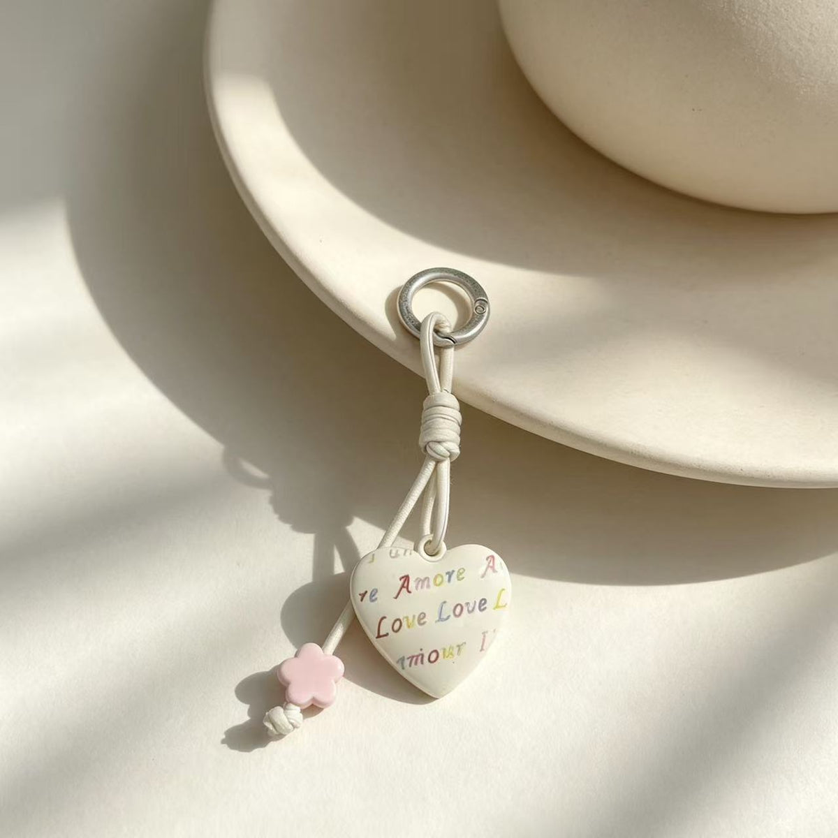 Braided Sweetheart Bag Charm - Ivory