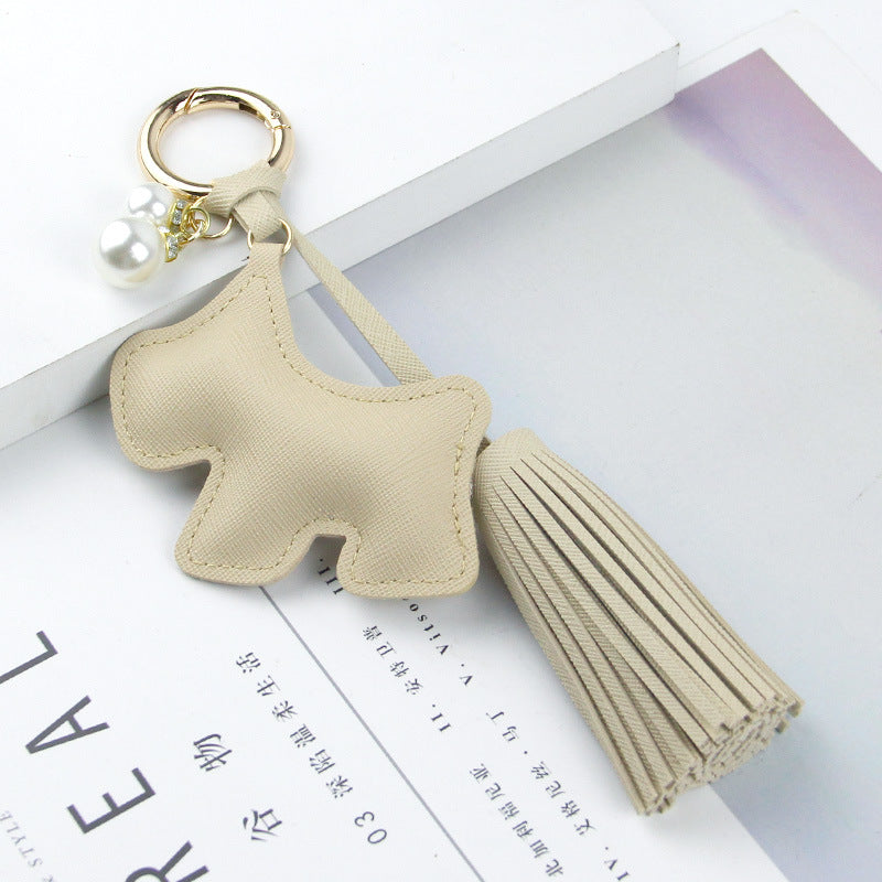 Little Dog Tassel Bag Charm - Light apricot