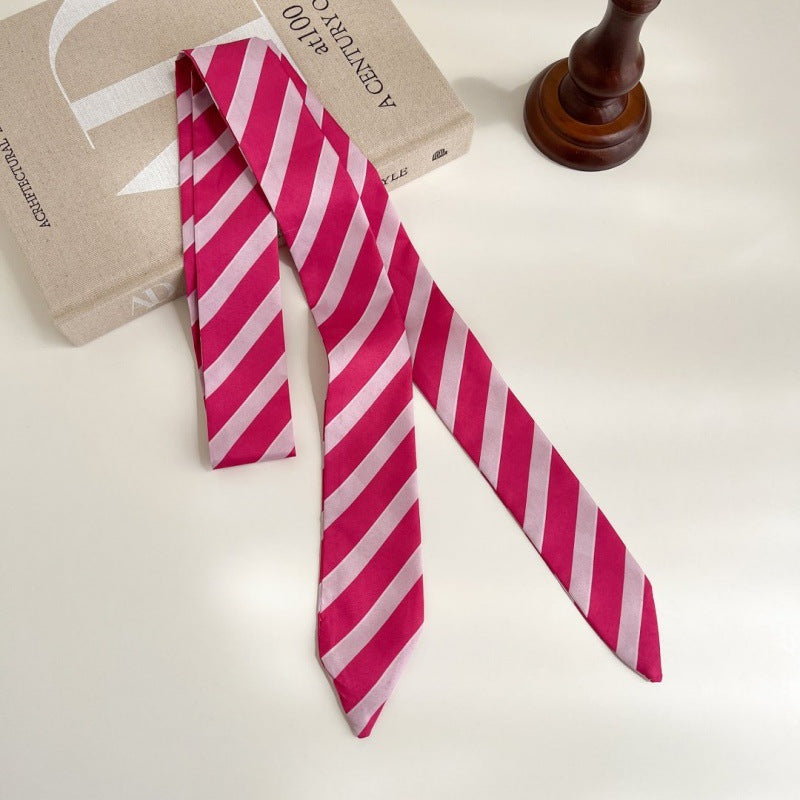 Stripe Ribbon Scarf - Fuchsia Stripe