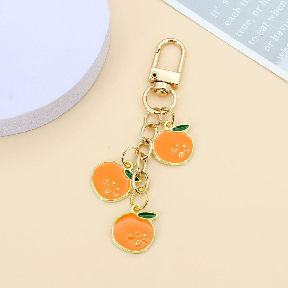 Orchard Enamel-Look Bag Charm - Orange