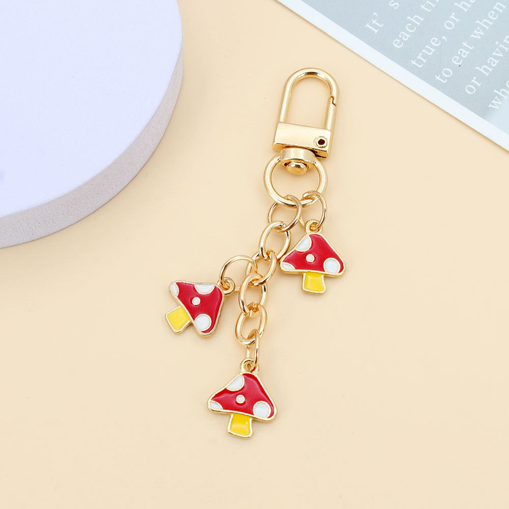 Orchard Enamel-Look Bag Charm - Red Mushroom