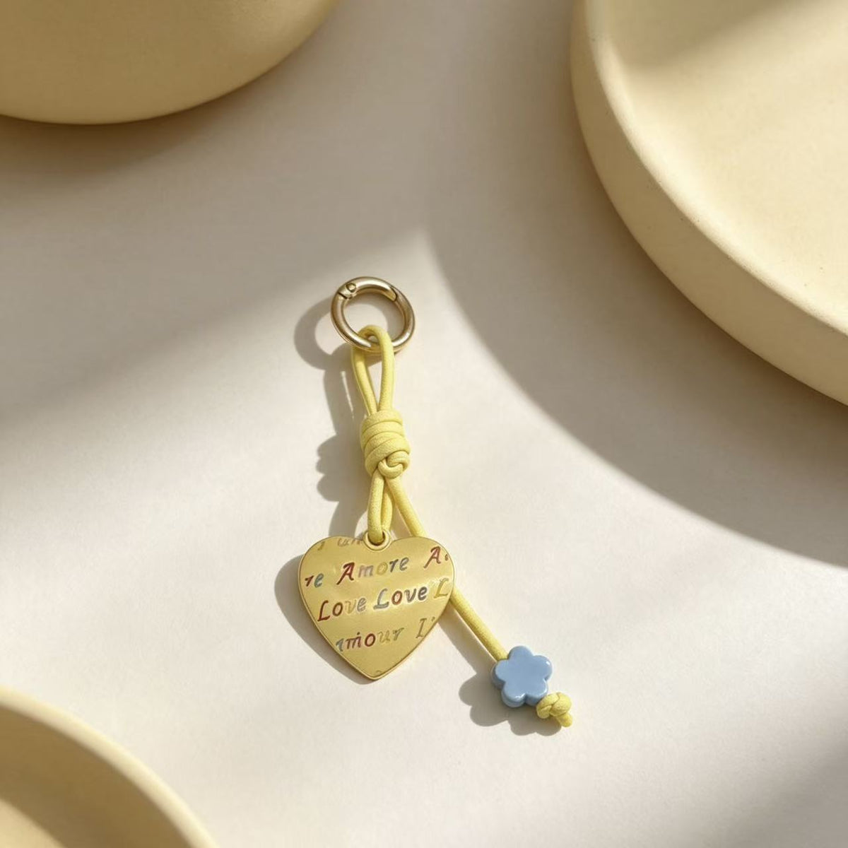 Braided Sweetheart Bag Charm - Yellow