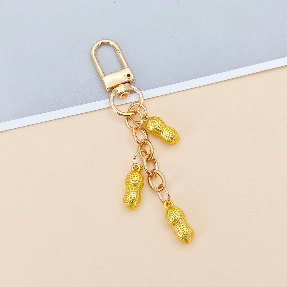 Orchard Enamel-Look Bag Charm - Golden Peanut