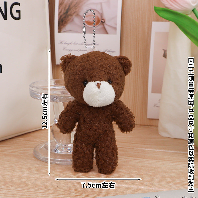 Blush Teddy Bag Charm - Dark Brown