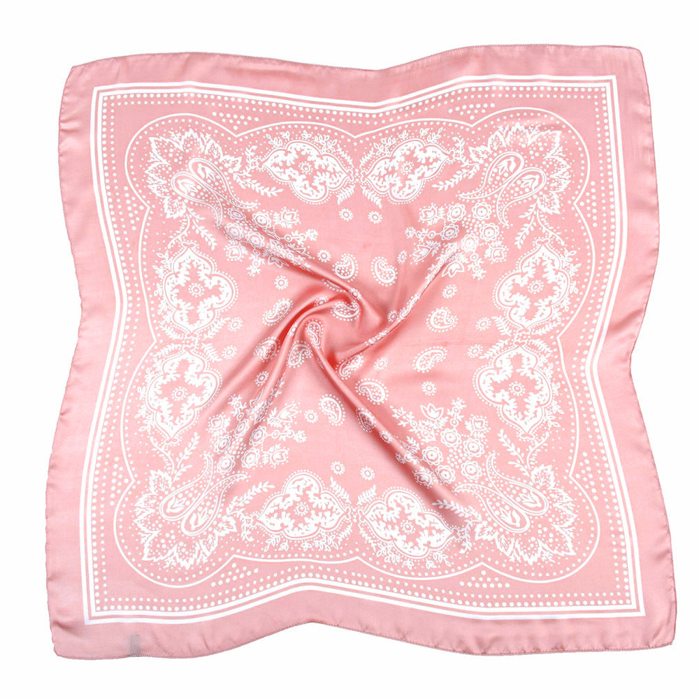 Classic Paisley Square Scarf - Pink