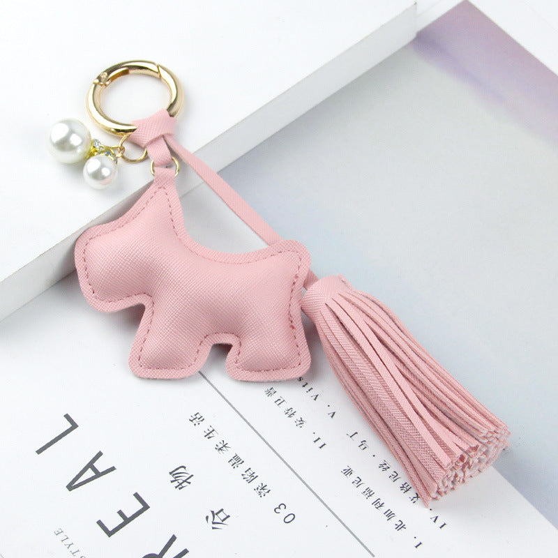 Little Dog Tassel Bag Charm - Pink