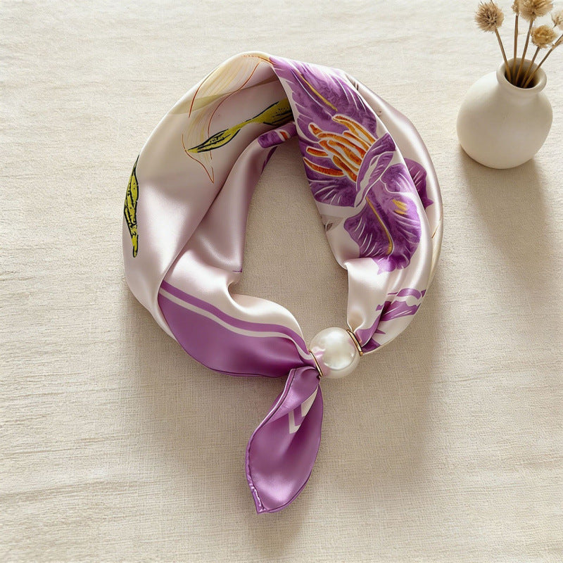 Floral Magnetic-Clasp Scarf - Wisteria