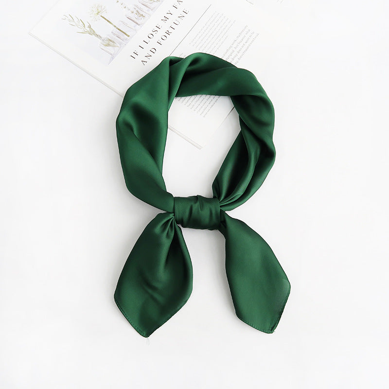 Everyday Satin Square Scarf 70 - Forest Green