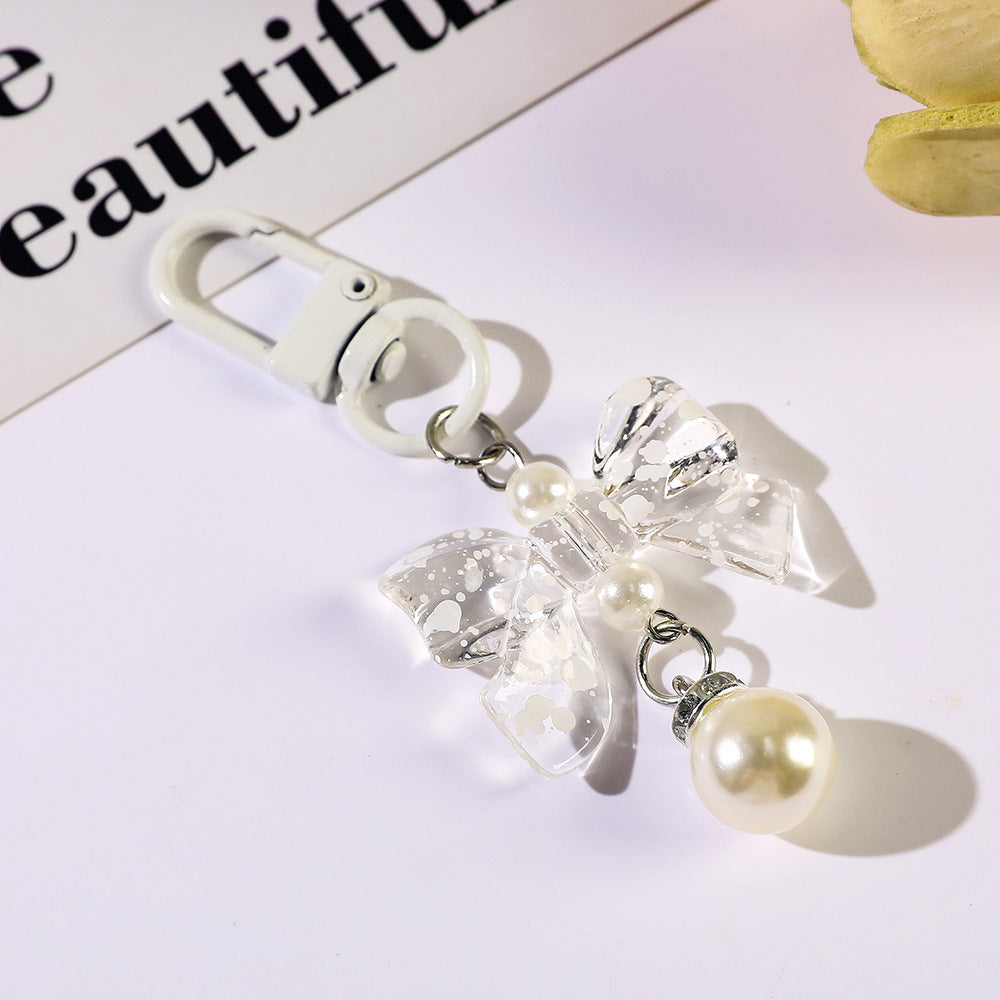Starlight Bow and Pearl-Look Charm - White