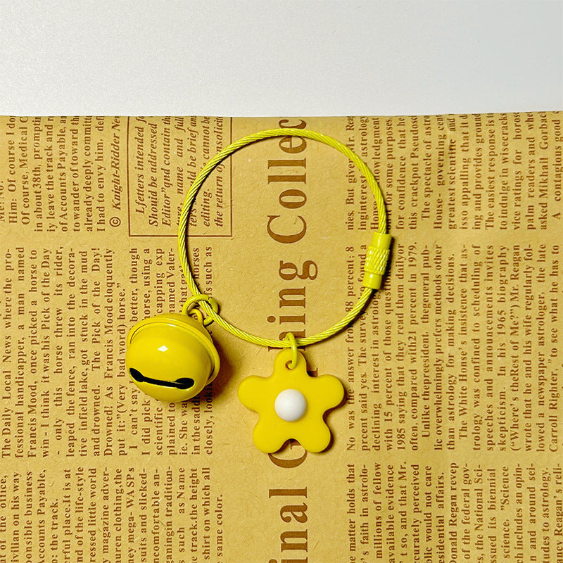 Little Flower Bell Bag Charm - Yellow