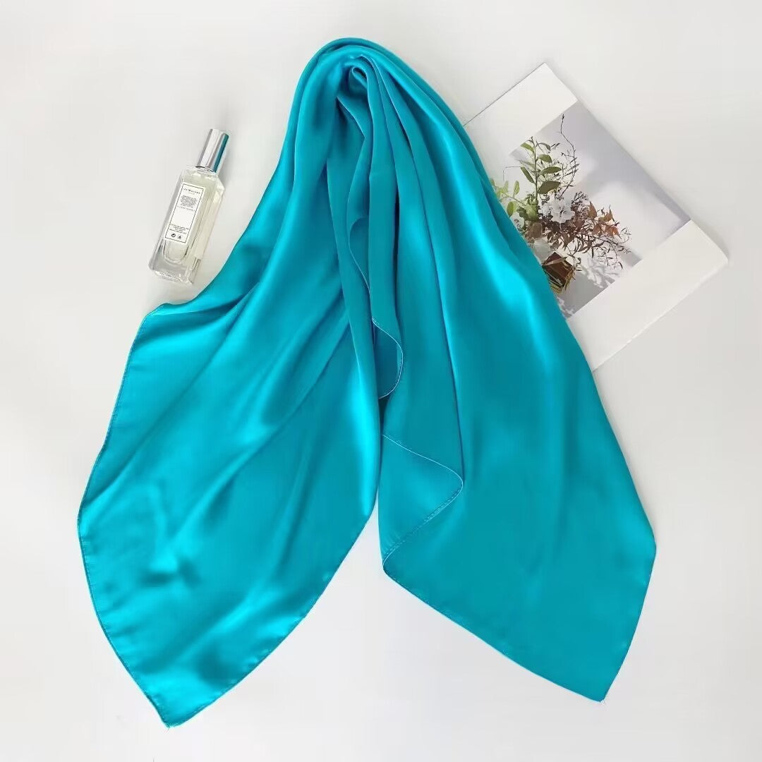Everyday Satin Square Scarf 70 - Turquoise