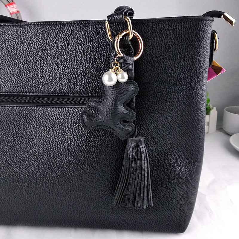 Little Bear Tassel Bag Charm - Black