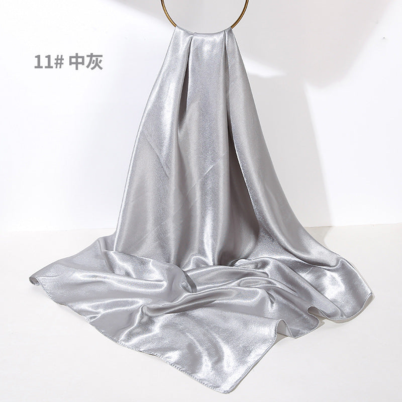 Soft Sheen Square Scarf 90 - Medium Grey