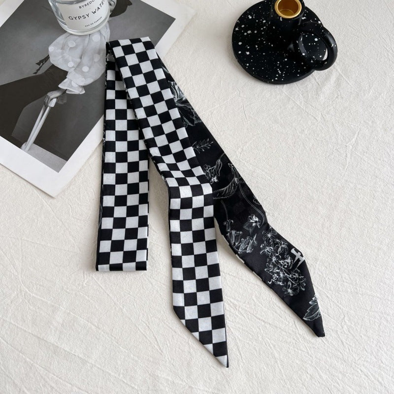 Check Ribbon Scarf - Plaid