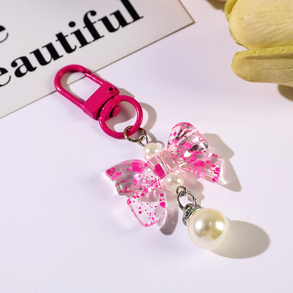 Starlight Bow and Pearl-Look Charm - Fuchsia