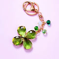 Faceted Clover Bag Charm - Green
