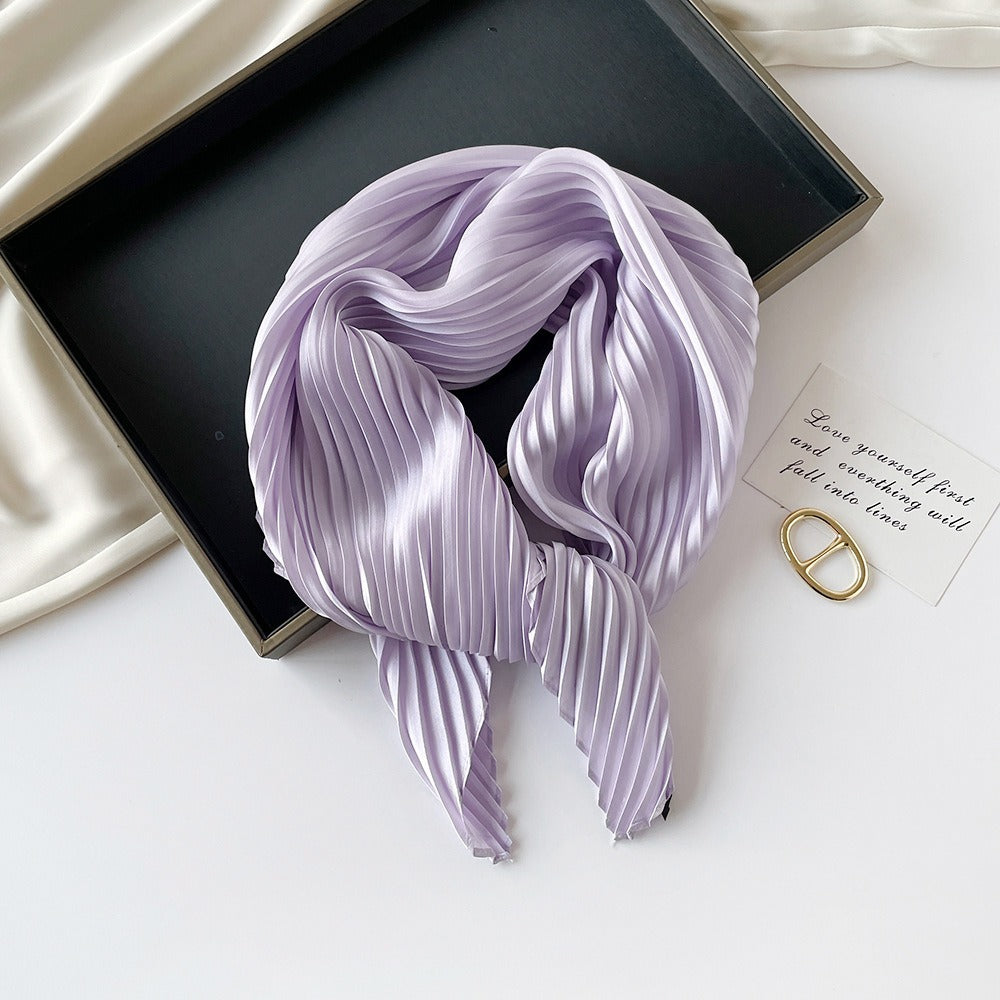 Pleated Square Scarf 70 - Lavender