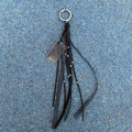 Long Fringe and Comb Bag Charm - Black