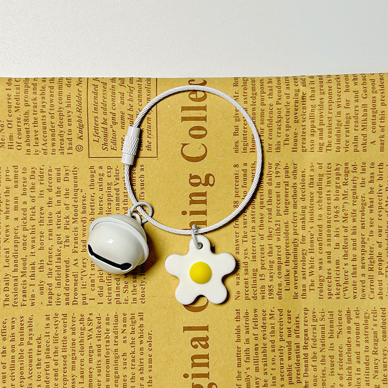 Little Flower Bell Bag Charm - White
