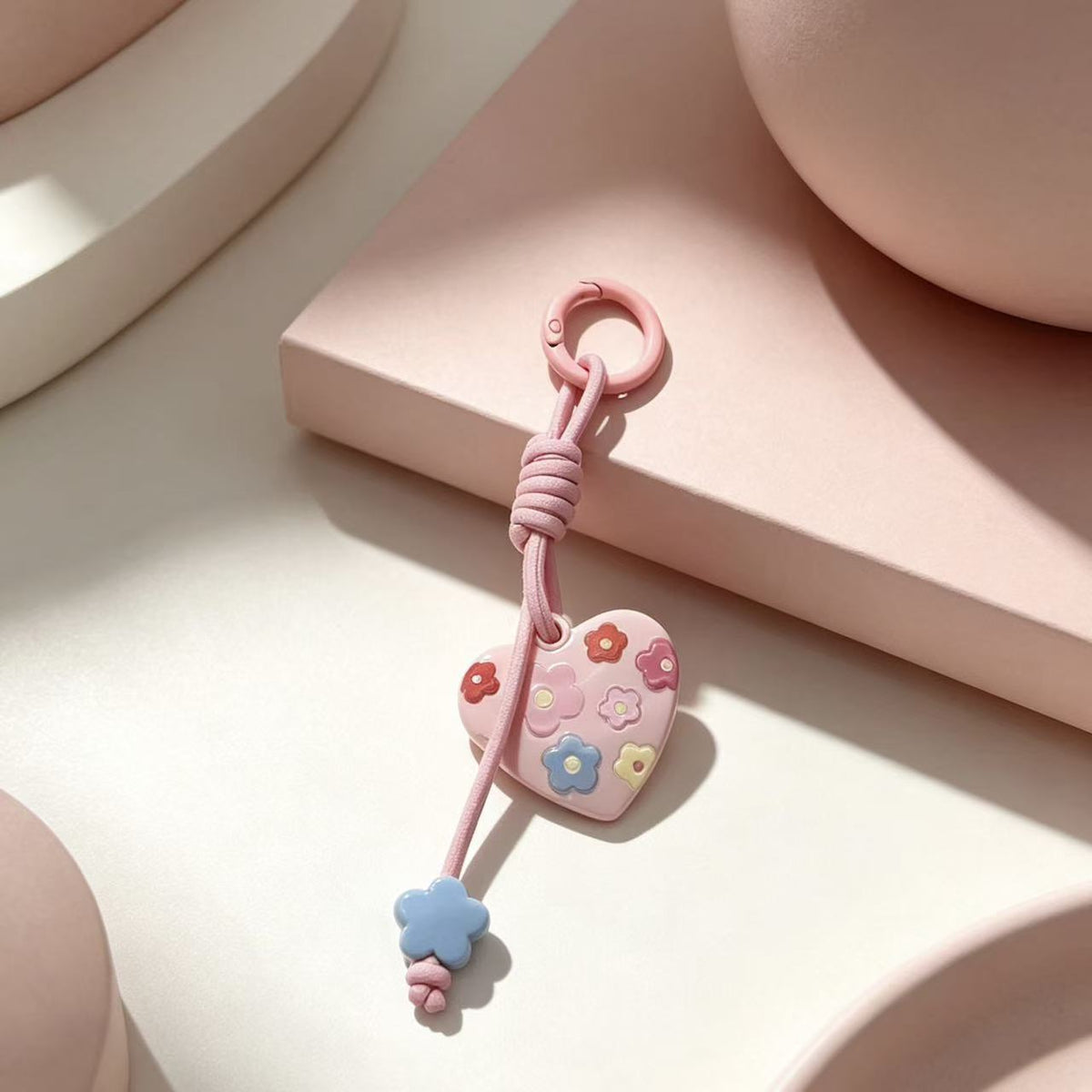 Braided Sweetheart Bag Charm - Pink