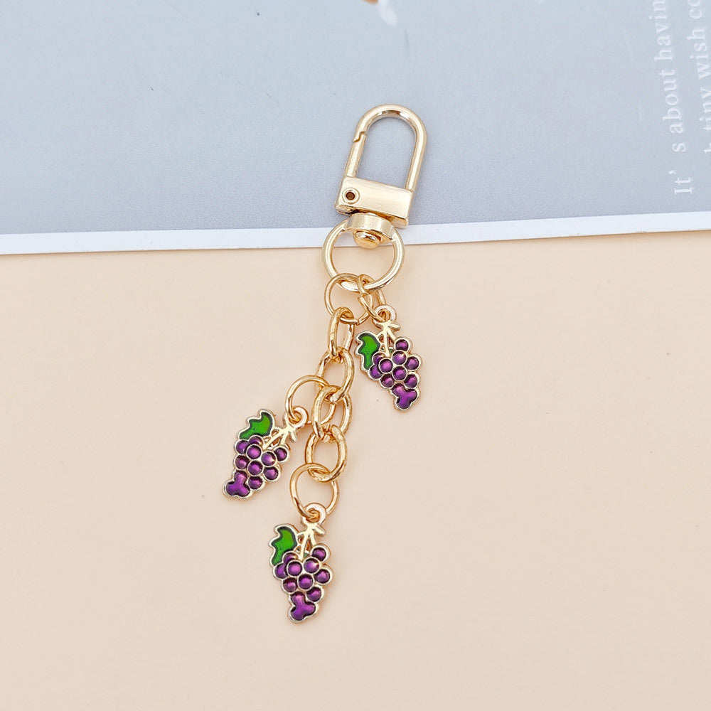 Orchard Enamel-Look Bag Charm - Grape