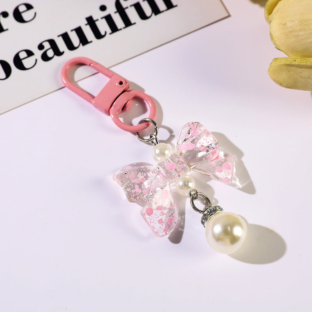 Starlight Bow and Pearl-Look Charm - Pink