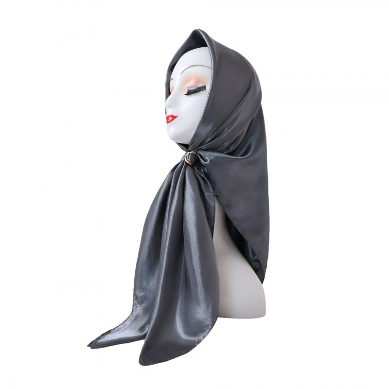Lustre Square Scarf 90 - Dark grey