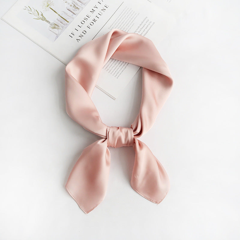 Everyday Satin Square Scarf 70 - Light pink