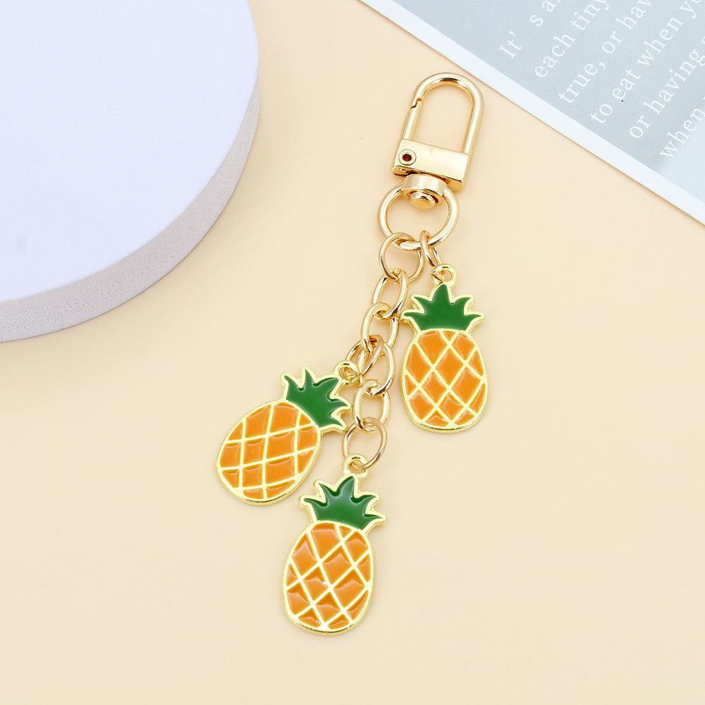 Orchard Enamel-Look Bag Charm - Pineapple