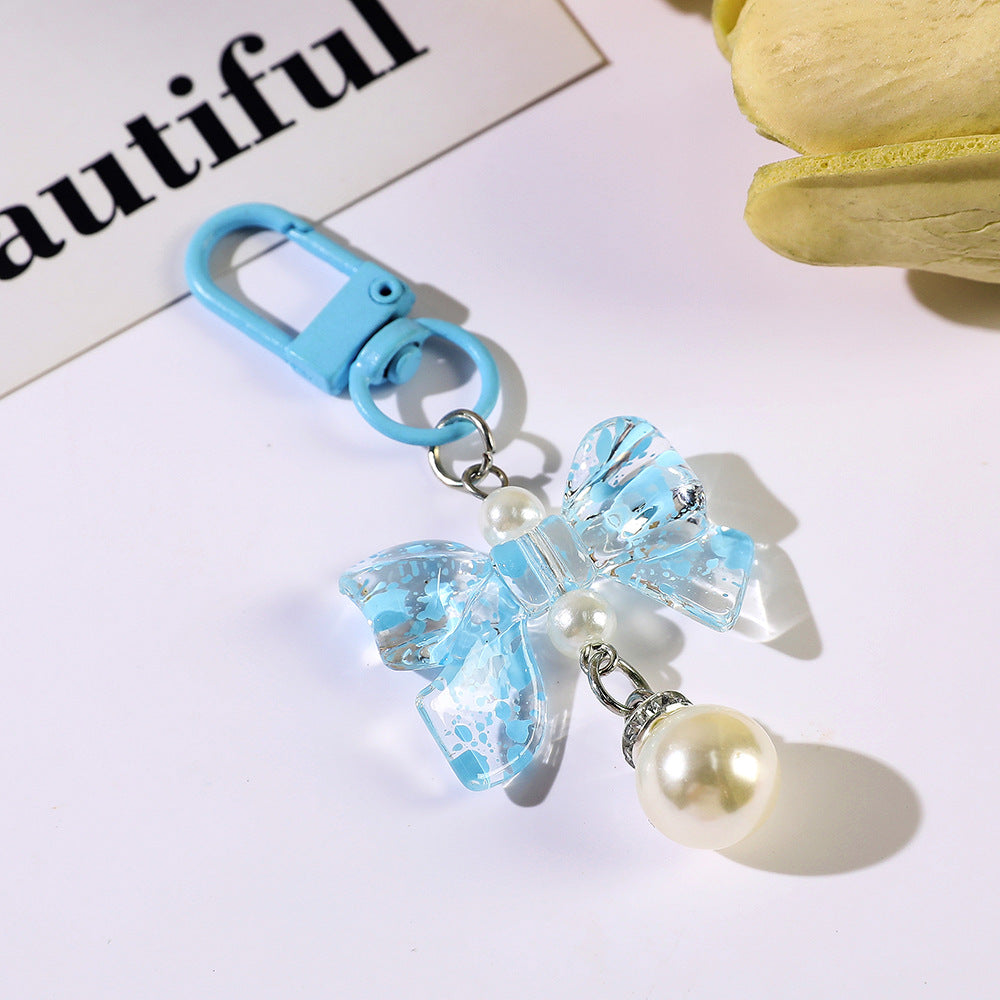 Starlight Bow and Pearl-Look Charm - Blue