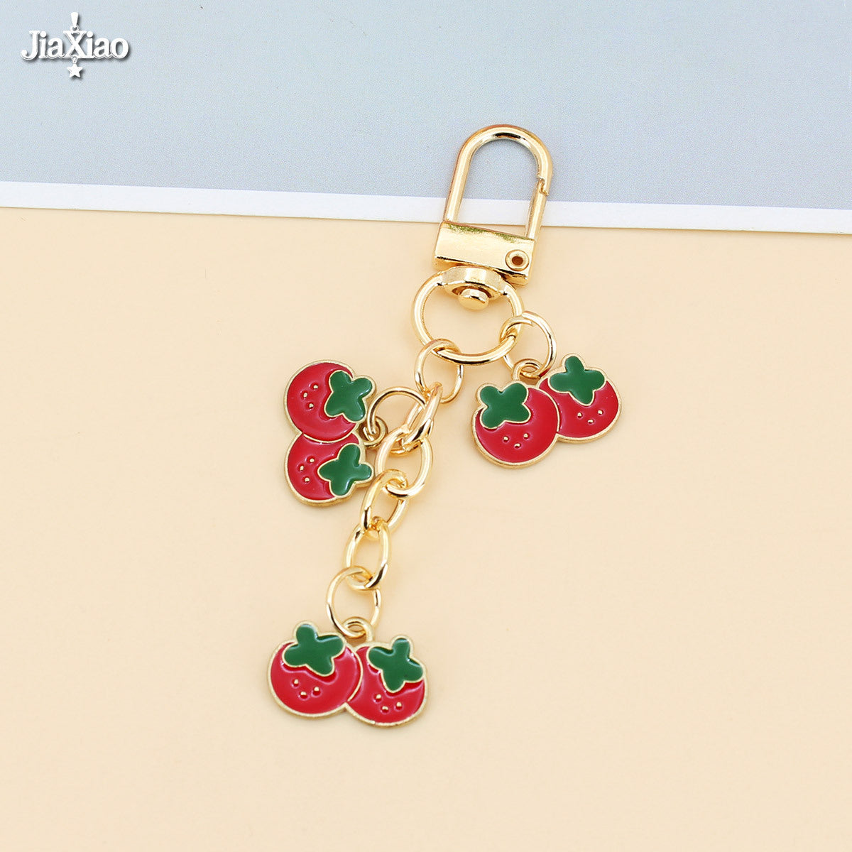 Orchard Enamel-Look Bag Charm - Red Persimmon