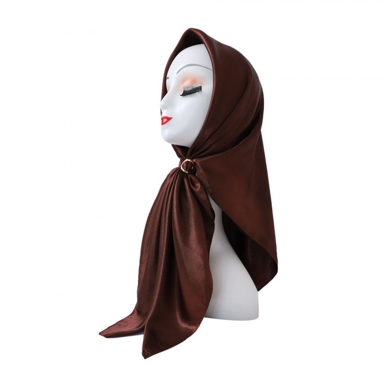 Lustre Square Scarf 90 - Dark Brown