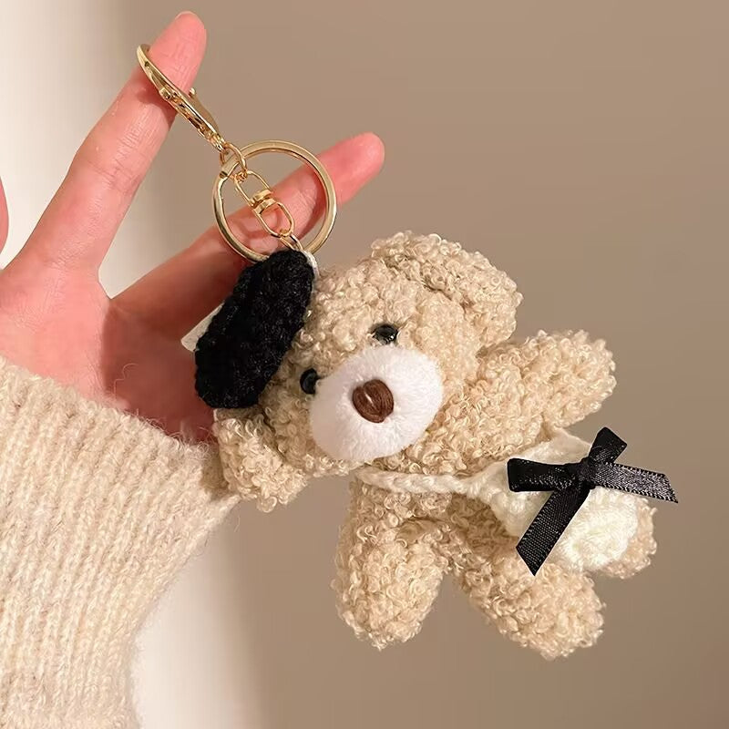 Plush Friends Bag Charm - Black Bow