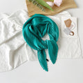 Pleated Square Scarf 70 - Teal