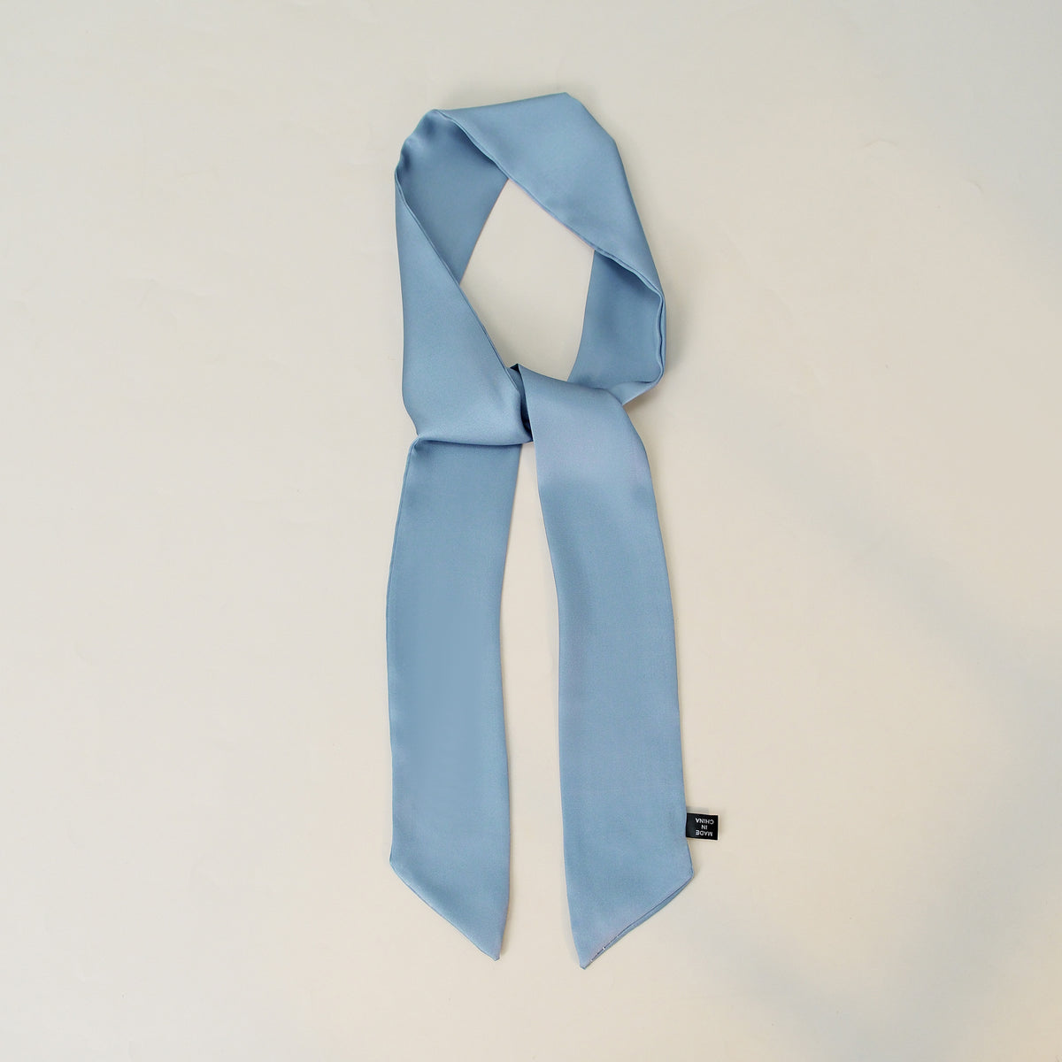 Everyday Satin Ribbon Scarf - Grey blue
