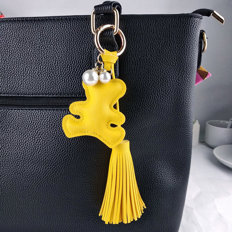 Little Bear Tassel Bag Charm - Yellow
