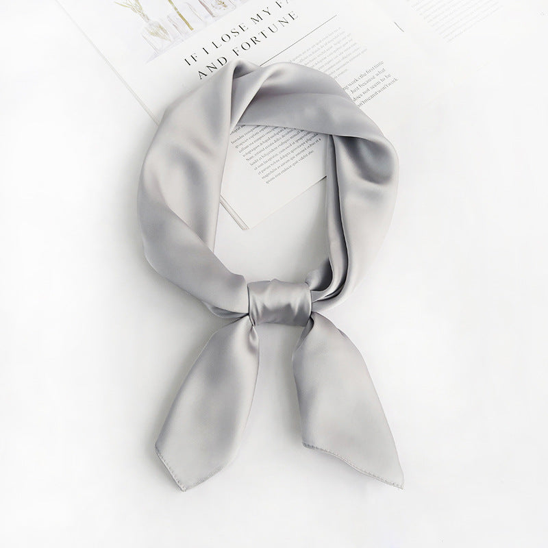 Everyday Satin Square Scarf 70 - Light grey