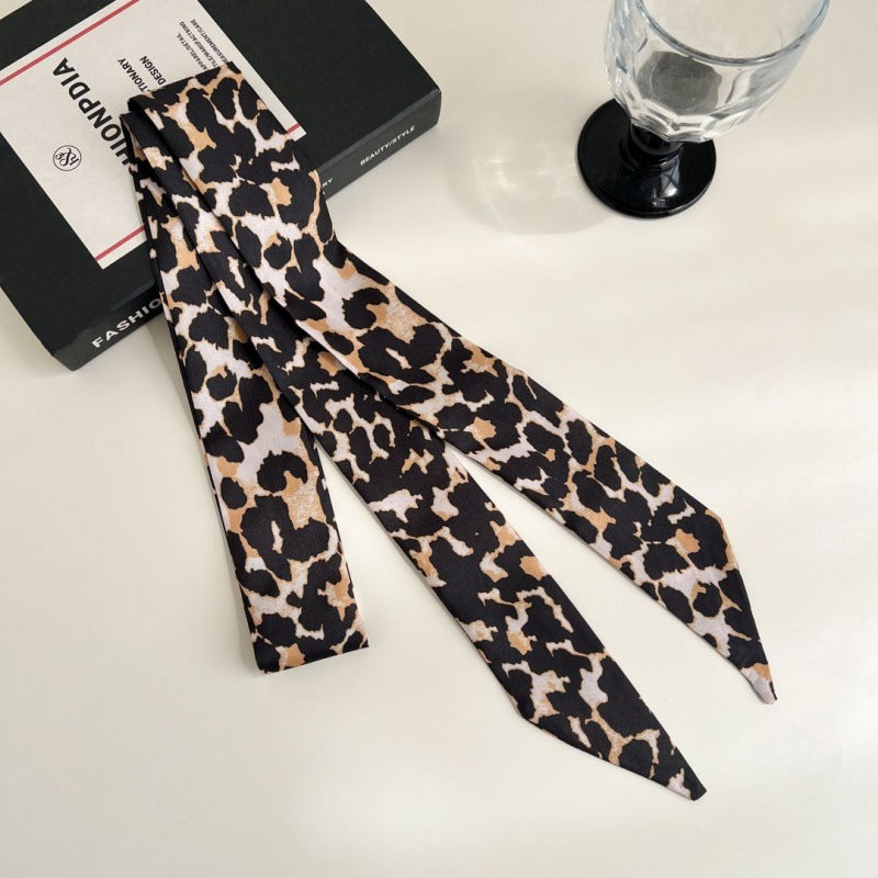 Leopard Ribbon Scarf - Yellow and Black