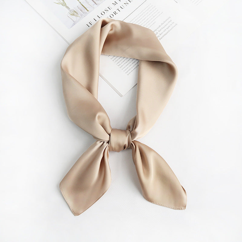 Everyday Satin Square Scarf 70 - Khaki