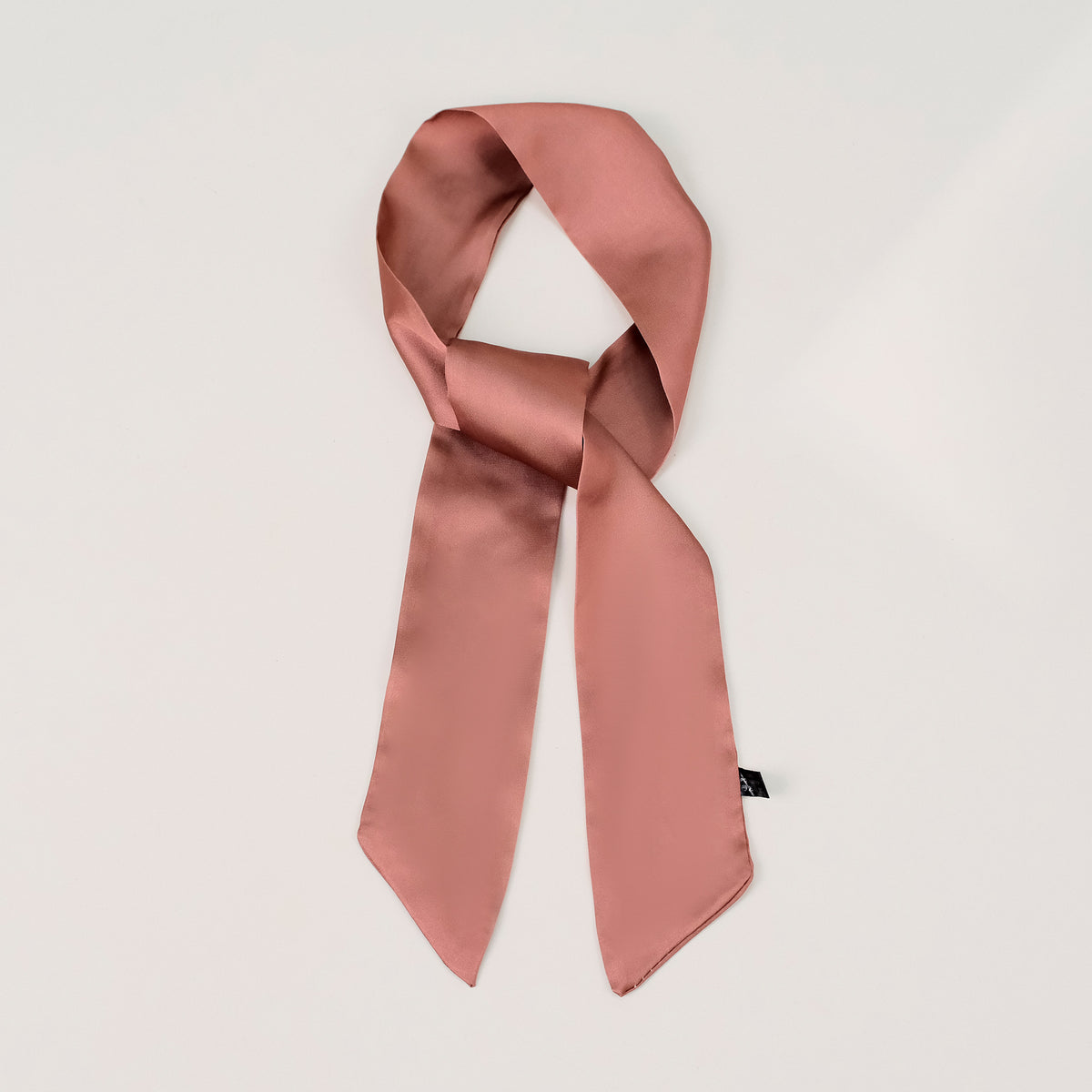 Everyday Satin Ribbon Scarf - Dusty Rose