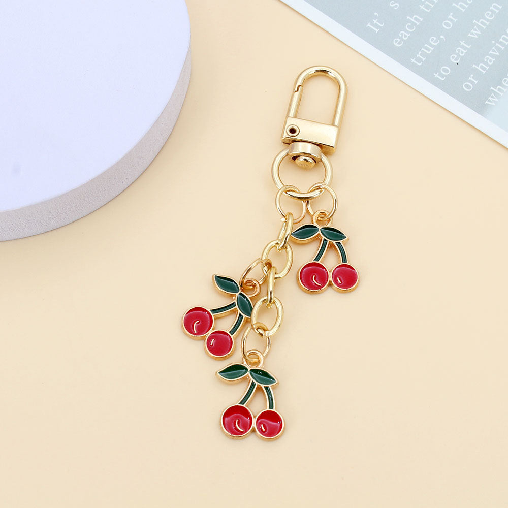 Orchard Enamel-Look Bag Charm - Cherry