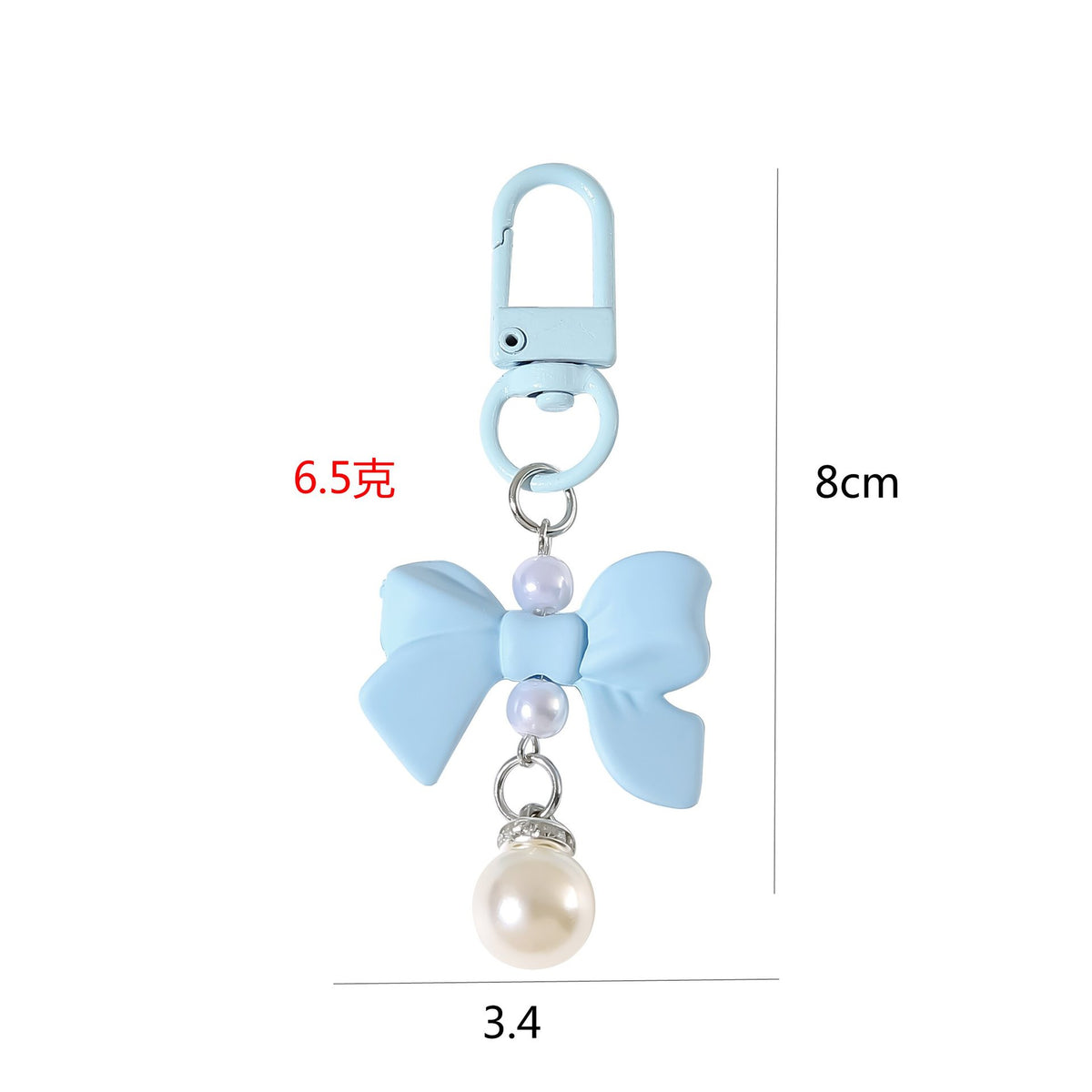 Pastel Bow and Pearl-Look Charm - Blue