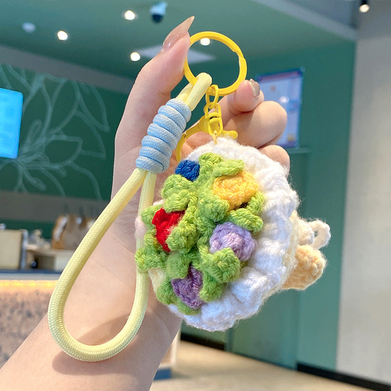 Mini Crochet Bouquet Bag Charm - Yellow