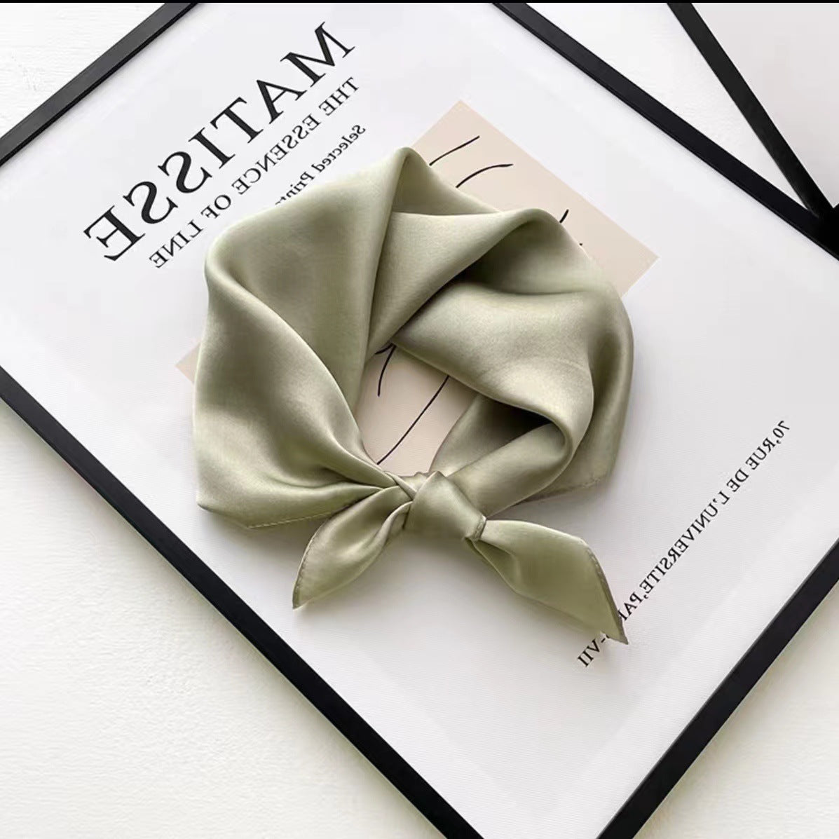 Everyday Satin Square Scarf 70 - Pale Sage